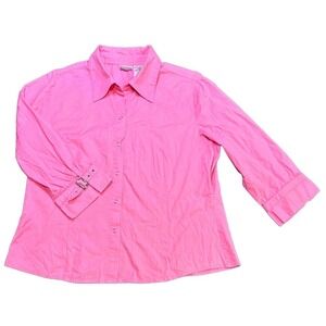 No‎ Boundaries Pink Carousel Button Up Shirt Junior XL Adjustable Sleeve